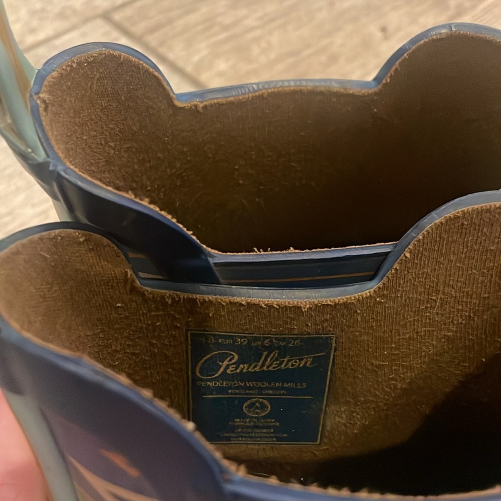 Pendleton Blue Patterned Rain Boots - image 2